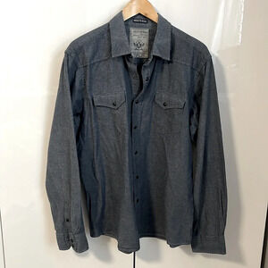 Men’s Dark Denim Shirt Western Cotton, Size XXL